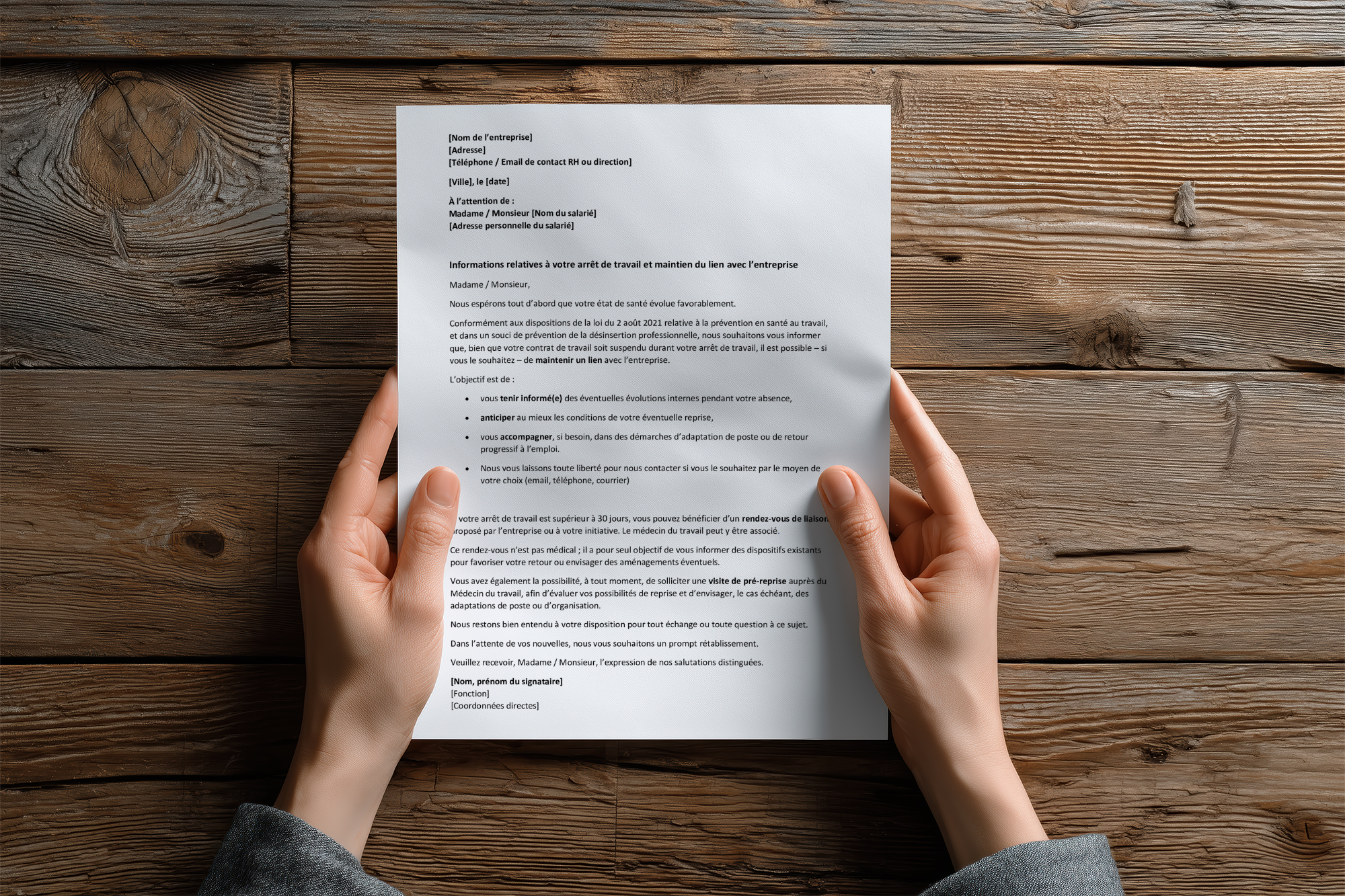 Employeurs : informez vos salariés en arrêt sur le rendez-vous de liaison et la visite de pré-reprise