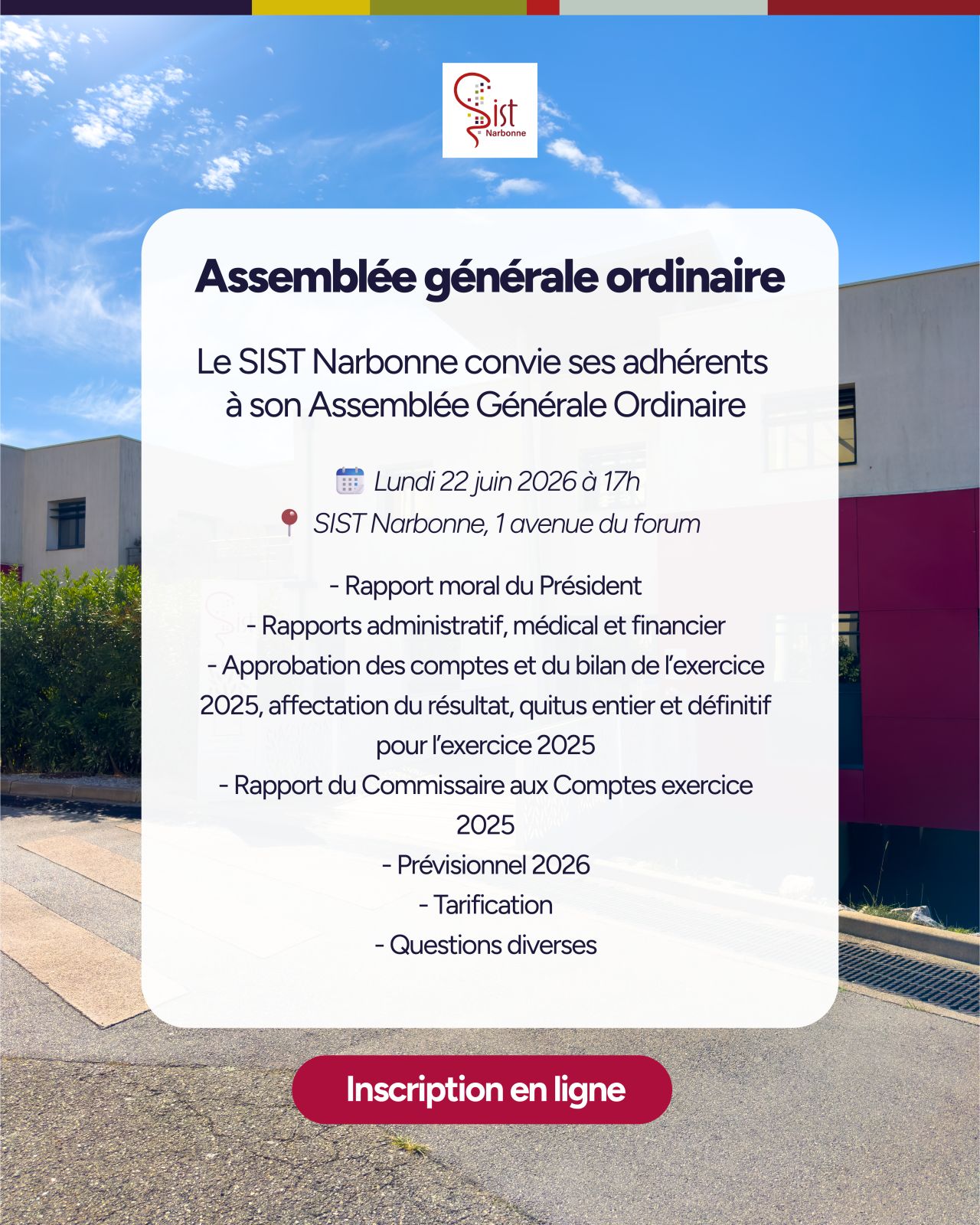 Assemblée Générale Ordinaire du SIST Narbonne