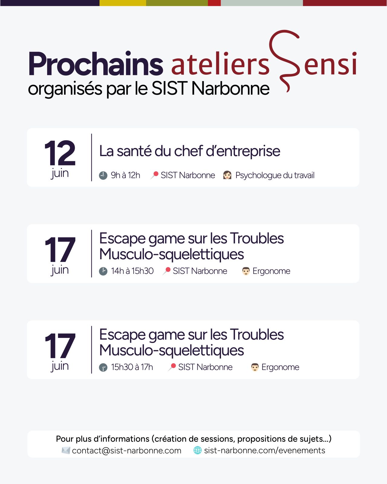 Les sensibilisations du mois de juin au SIST Narbonne