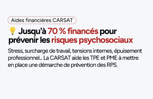 Subvention prévention des risques psychosociaux