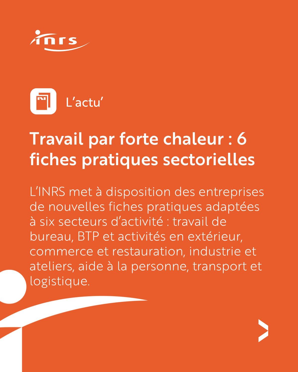 Fortes chaleurs : des solutions de prévention par secteur d'activité