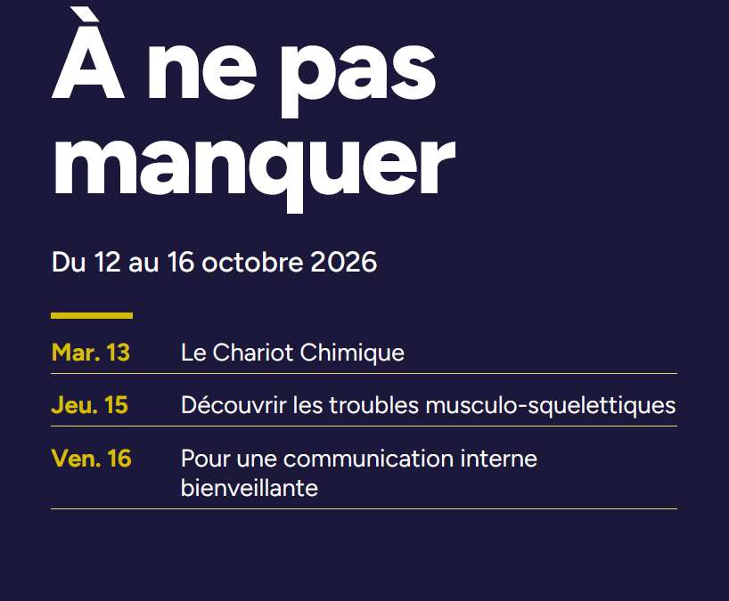 Découvrez les sensibilisations du 12 au 16 octobre