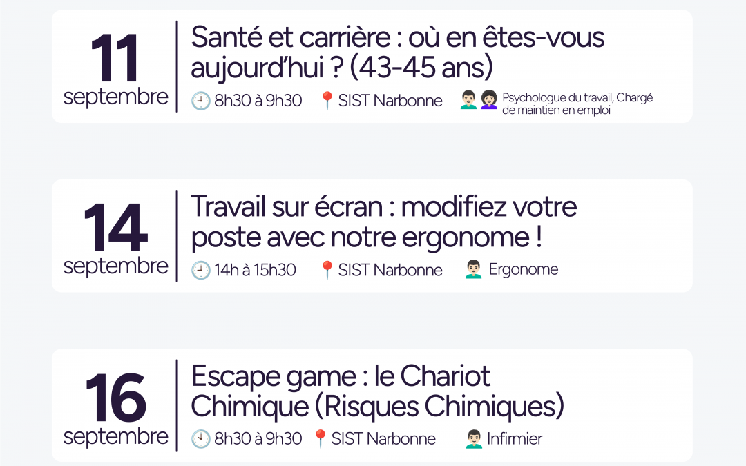 Nos sensibilisations du mois de septembre