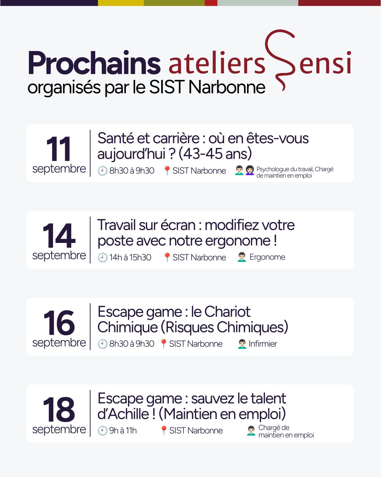 Les sensibilisations du mois de septembre au SIST Narbonne — image 1