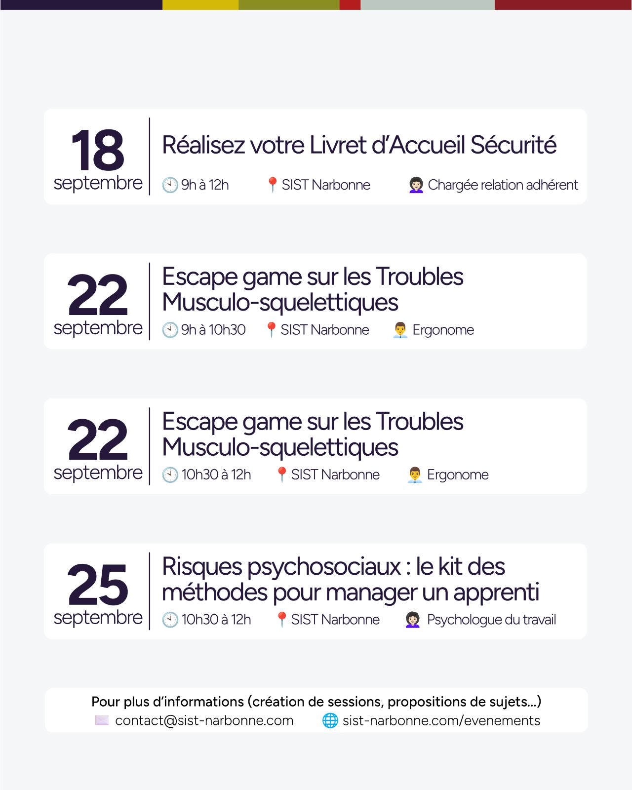 Les sensibilisations du mois de septembre au SIST Narbonne — image 2