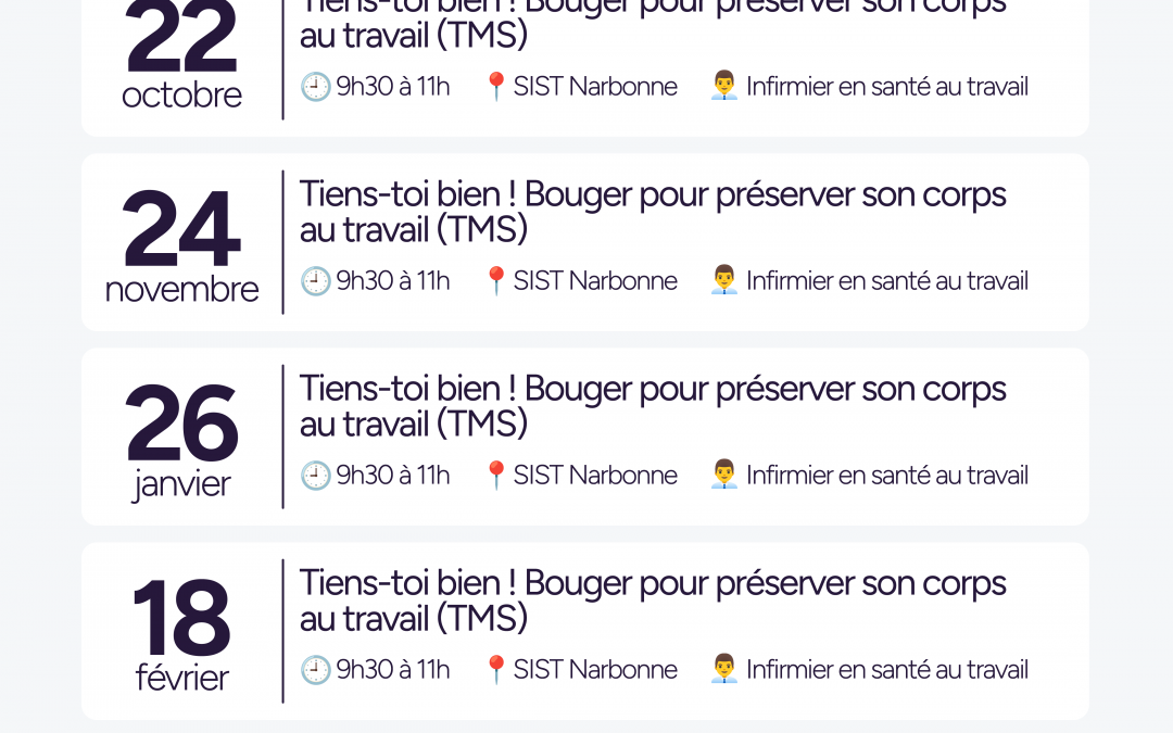 Nouvelle sensibilisation : « Tiens-toi bien ! Bouger pour préserver son corps au travail »